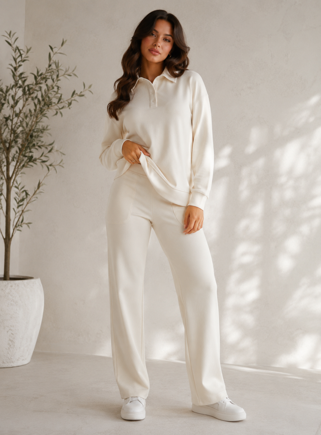 The Capri Lounge Set Cream